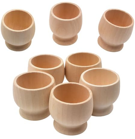 Wooden Egg Cups 8 Egg Cups Boiled Egg Holder Easter Decor Egg Cup Set