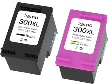 kamo 300 XL Druckerpatronen Kompatibel mit HP 300 300XL Patronen Multipack (1x Schwarz, 1x Farbe), für Deskjet F2420 F2430 F2480 F2483 F2488 F4210, Envy 110 114 120, Photosmart C4680 C4783