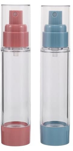 Warmhm 2 Stück Airless Pumpflaschen 50ml, Wiederbefüllbare Kosmetikbehälter