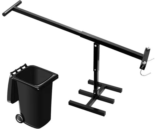 OKSTENCK Compactador manual de basura para exteriores, contenedor de basura de reciclaje de jardín, 240 L, color negro