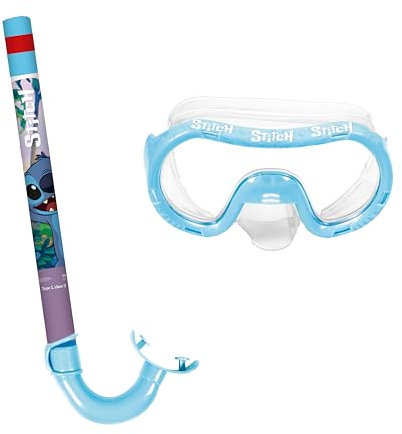 Arditex Set de Snorkel Infantil con máscara y Tubo Stitch Disney – Máscara Ajustable 14x20,5x11 cm, Tubo de 33 cm, a Partir de 3 años, Ideal para Playa, Piscina o Vacaciones en Familia