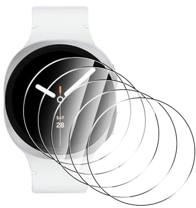 Natbok 5 Piezas Protector de Pantalla para Samsung Galaxy Watch 8 40mm, Dureza 9H, Antihuellas, Sin Burbujas, Ultra Transparente Premium Cristal Vidrio Templado para Samsung Watch 8 40mm