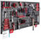 AREBOS Pannello Portautensili da Parete 6 Pezzi | Set Ganci 34 Pezzi | 235,2x59,5 cm | Pannello Forato in Metallo per Officina | Supporti per Attrezzi | Incl. Materiale di Montaggio | Rosso