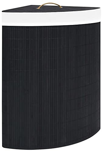 Générique Panier à Linge d'angle Bambou Noir 60 L,Maison & Jardin,Produits ménagers,Produits de blanchisserie,Paniers à Linge,Noir,1.6 KG,320762
