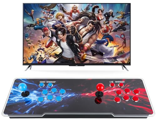 Pandora Box Arcade Console with 32000 Games in 1, 1280x720 Full HD Retro Gaming Machine for TV, Monitor, and Projector, 3D Games Support 1-4 Players, Search/Save/Hide/Pause Functions