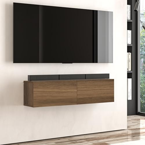 Uniqtrio Modular Box Floating Tv Unit (Walnut, 2 Doors)