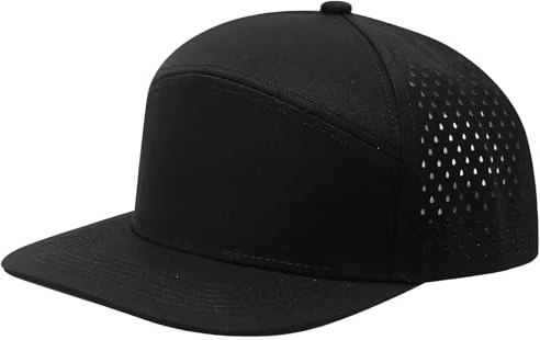 QUALTRIXIAN Classic Snapback Hat for Men's Unisex Baseball Cap Adjustable Sommer Breathable Trucker Cap Running Hat Outdoor Sport Hat Black