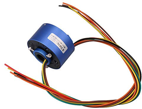bqlzr 6 Kabel 380 V 10 A 12.7 mm Loch Dia Metall blau Kunststoff über loch Capsule Slip Ring für Elektronischer Ausrüstung