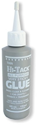 Hi-Tack Glue - Fast Tack, Fray Stop, Fabric, Fabric Stiffener, Trim it, No Sew (Thin - HT1785)