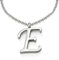 COOLSTEELANDBEYOND Name Initiale Alphabet Buchstaben A bis Z Anhänger Edelstah Halskette für Damen Herren mit 50cm Stahl Seil-Kette - E