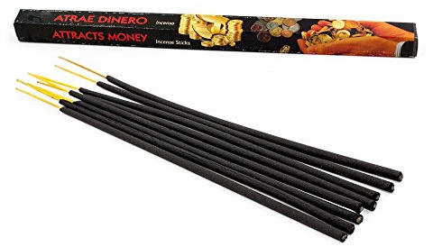 LUXflair Räucherstäbchen Geldregen, 10 Packungen à 8 Stäbchen, 80 Stück | Traditionell in Indien hergestellt, ca. 30-45 Min. Glimmdauer pro Stäbchen, für Yoga, Meditation & Entspannung