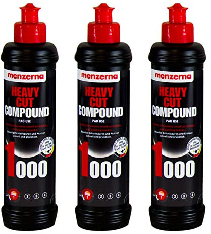 3x MENZERNA Heavy Cut Compound 1000 Schleifpolitur Politur Schleifpaste 250 ml