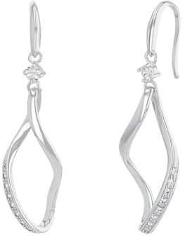 Amor Ohrhänger 925 Sterling Silber Damen Ohrschmuck, mit Zirkonia synth., 4,7 cm, Silber, Kommt in Schmuck Geschenk Box, 2023884