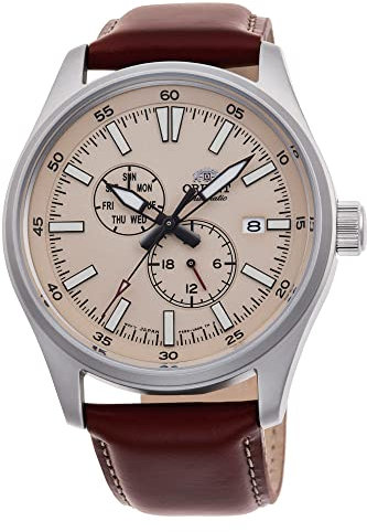 Orient Herren Analog Automatik Uhr mit Leder Armband RA-AK0405Y10B