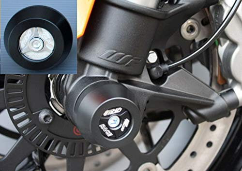 GSG-Moto Sturzpads Vorderrad passend für KTM Duke 790 ab 2018 Inlay Silber eloxiert
