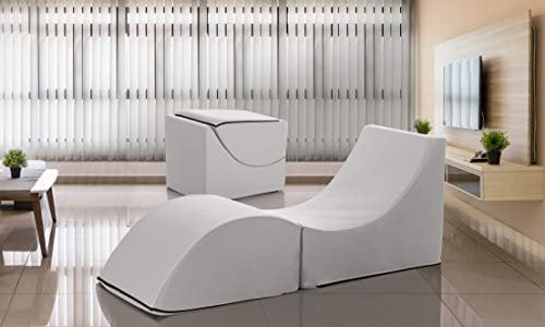 Talamo Italia - Klappbett Andreina, Hocker, der in ein Einzelbett umgewandelt werden kann, Chaiselongue aus Öko-Leder, 100 % Made in Italy, 130 x 50 x 50 cm, Weiß