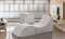 Talamo Italia - Klappbett Andreina, Hocker, der in ein Einzelbett umgewandelt werden kann, Chaiselongue aus Öko-Leder, 100 % Made in Italy, 130 x 50 x 50 cm, Weiß
