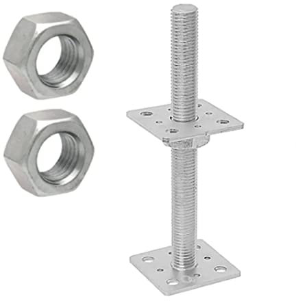 Heavy Duty Galvanised Adjustable Bolt Down Post Support 130 x 130 x 250mm