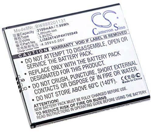 vhbw 1x batteria sostituisce ZTE Li3826T43P4H705949 per smartphone cellulare (2100mAh, 4,35V, Li-Ion)