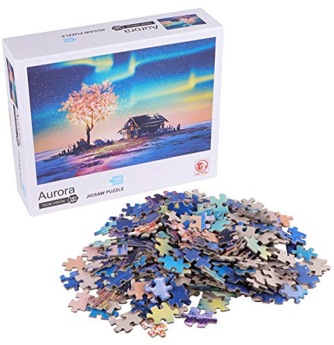 Toyvian 1000 Stück Intelligenz-Puzzle-Spiel Puzzle Aus Papier Landschaft Puzzles Bridge-Puzzle-Spielzeug Romantisches Sternenmeer-Puzzle Bilderrätsel-Spiel Papppuzzles 3D Erwachsener Boden