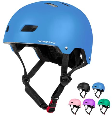 KORIMEFA Kinder Fahrradhelm Kinderhelm Radhelm Sporthelm CE-Zertifizierung für Fahrrad Skateboard Scooter Motorrad BMX für 3-14 Jahre (Blau, S)