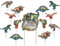 SNOWZAN Tortendeko Dinosaurier Dinosaurier Tortendeko Dinosaurier Kuchen Topper Dinosaurier Cake Topper Dino Cupcake Toppers Tier Cocktailspieße Tortendeko Geburtstag Junge Cake Toppers für Dinoparty
