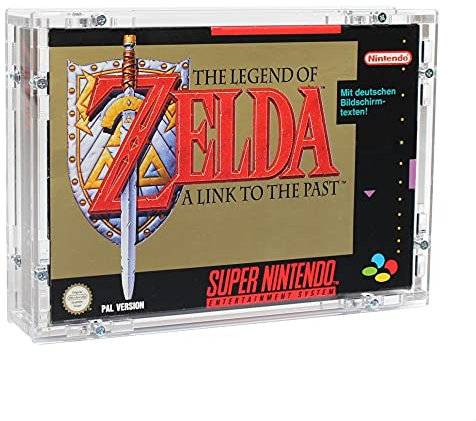 Zeigis Verschraubtes Case aus Acrylglas für EIN Nintendo SNES Spiel in OVP/Schutzbox/Protector/UV-Schutz/Transparent/Games/Super Nintendo Entertainment System