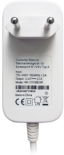 Fuente de alimentación original para Deutsche Telekom Speedport W 724 V tipo A, 12 V, 2,5 A, AC DC