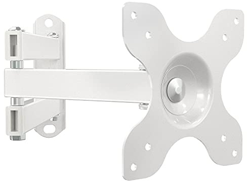 WALI TV Wall Mount for Most 13-32 Inch TVs Monitors (1330LM-W), White | Full Motion, Space Saving, Articulating Arm with Tilt Swivel Rotate Extension, Holds up to 15 kg, Max VESA 100x100mm