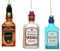 Decoris Christbaumschmuck Glas 12cm x 3 Stück Set Schnapsflaschen Weihnachtskugeln Vodka Gin Whiskey