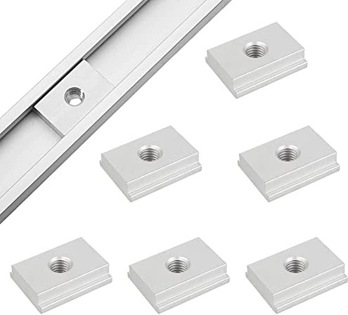 Ericrise 6 dadi a scanalatura a T M6, T-Track Slider dadi scorrevoli M6, T-Track in lega di alluminio, fissaggio a fessura per viti per strumento di lavoro del legno, 30 x 23 x 7,8 mm