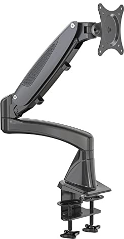HFTEK - Monitor Holder Table Mount for Screens 15 to 34 Inches with VESA Hole Pattern 75/100 and Double Clamp System Maximum Load 12 kg (GM112NFB)