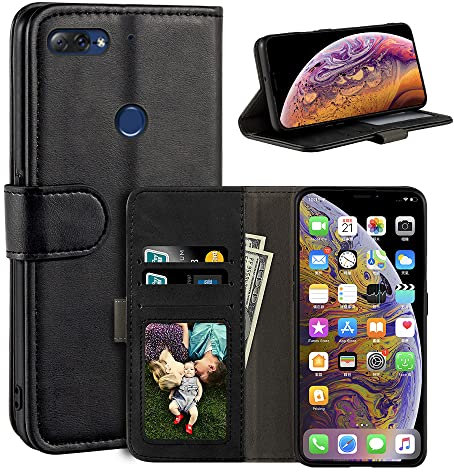 Case for Lenovo K9 Note, Magnetic PU Leather Wallet-Style Business Phone Case,Fashion Flip Case with Card Slot and Kickstand for Lenovo K9 Note 5.99 inches-Black
