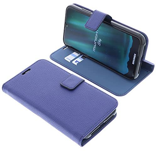 foto-kontor Custodia a libro compatibile con Brondi Midnight Sky cover di colore blu/azzurro