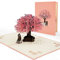 AIYONG 3D Karte, Rosa Kirschblüte Pop Up 3D Karte Grußkarte mit Umschlag, Hochzeitskarten, Valentinstag Karte für Hochzeitstag, Hochzeitsgeschenk, Valentinstagskarte, Valentinstag