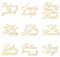 OLYCRAFT 9 Stück Inspirierendes Zitat Muster Aufkleber Metall Golden Messing Aufkleber Selbstklebende Wörter Energie Aufkleber für DIY Basteln Sammelalben Epoxidharz Kunst Dekorationen 4x4cm