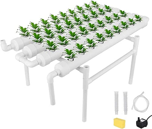 RANZIX Kit de Cultivo hidropónico, 1 Capa 36 Plantas, 4 Tubos Sistemas de Cultivo de Plantas sin Tierra, y Jardines acuáticos Profundos de Flujo para el Sistema hidropónico Educativo (36 Plantas)