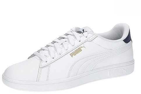 Puma Smash 3.0 L Unisex Sneaker , Puma White Puma Navy Puma Gold, 38 EU