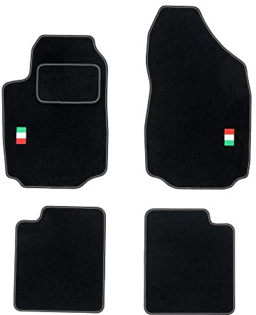 MOTOS Personalisierte Velours-Fußmatten passend für FIAT Stilo 2002-2008 - Personalisierte, Matt, Weiß - halten Sie Ihr Auto sauber und komfortabel mit unseren Fußmatten