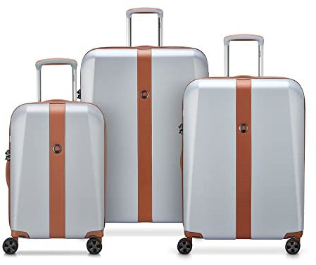 DELSEY PARIS - Promenade Hard 2.0 – Set mit 3 ausziehbaren Koffern, silberfarben, Silber, Small/Medium/Large, Kofferset