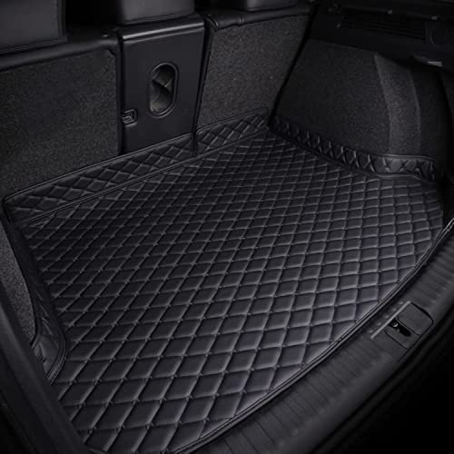 Angepasst Auto Kofferraummatte Leder Mat für V-W Tiguan Ⅱ Allspace 2016 2017 2018 2019 2020-2022, Seitenschutz rutschfest Wasserdicht Einfach zu Säubern Hundefreundlich,All Black