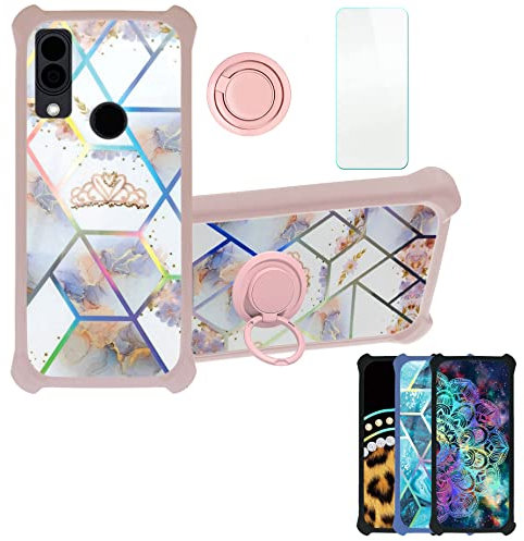 Aroepurt Hülle Für Cat S62 Pro hülle Kompatibel mit Cat S62 Pro Hülle Case Handyhülle Schutzhülle Cover [Mit 9H Härte HD Schutzfolie] PC + Silikon Ständer IMDF-HG