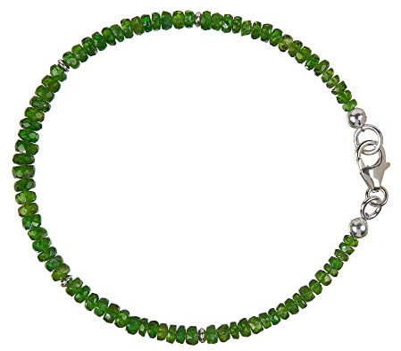 Chromdiopsid Armband Silber