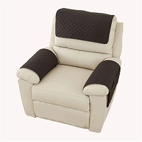 GIINO Sofa-Armlehnenbezug, Kopfstützenbezug Für Liegestuhl-Armlehnenbezug, Sessel-Schonbezug, Rutschfester, Gesteppter Möbelschutz Für Haustiere, Ledersofa, Couch (1-Sitzer- | 3 STK,Schwarz)