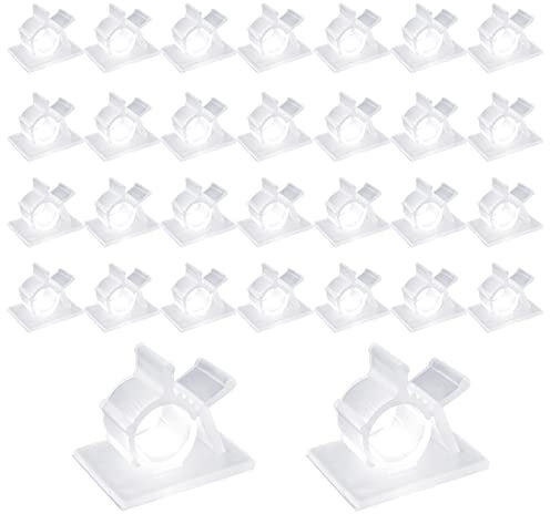 Viaky 30 Stück transparente Kabelclips, selbstklebende Kabel-Organizer, 4 verstellbare klebrige Kabel-Clips, Draht-Management-Kabelhalter für Auto, Zuhause, Büros, unter dem Schreibtisch, Bühne