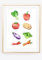 Din A4 Kunstdruck ohne Rahmen - Gemüse - Gemüsesorten Küche Esszimmer Essen Vegetarisch - Bild Poster