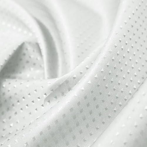 iPEAK Shower Curtains Heavy duty Mould Proof Mold-Resistant Water Repellent Washable Diamond Fabric Bathroom Curtain 180cm x 180cm (White)