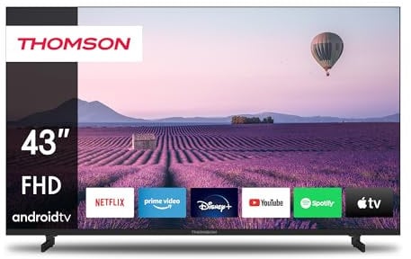 THOMSON 43 Pulgadas (109 cm) LED Full HD Smart Android TV, Google Assistant, Wi-Fi, Dolby Digital, Bluetooth, Triple-Tuner (Cable/Satélite/Antena), HDMI, Ci+, A+ Panel – 43FA2S13