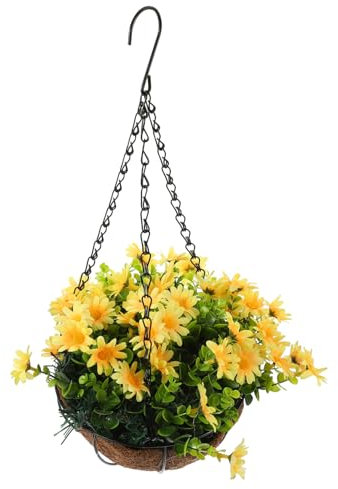 VINTORKY Hängekorb Kunstblumen künstliche künstliches Faux- zimmerpflanzen künstliche blüten Frühlingsschmuck hängende Töpfe im Freien künstlicher Blumenampel