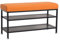 WMLBK Schuhregal mit Sitzbank,60x28x50 cm Schuhbank Stabile Schuhregal Metall mit 2 Gitterablagen Schuhschrank für Flur, Wohn und Schlafzimmer (Orange)